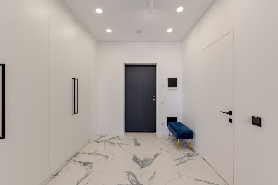 Modern white interior door